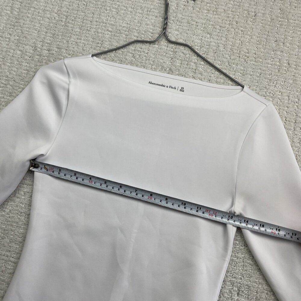 Abercrombie & Fitch Women’s Size XS Long-Sleeve Slim Strech Top White Preppy - Picture 7 of 14